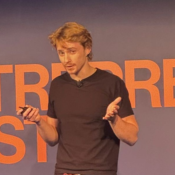 Aengus Lynch speaking at Entrepreneur First